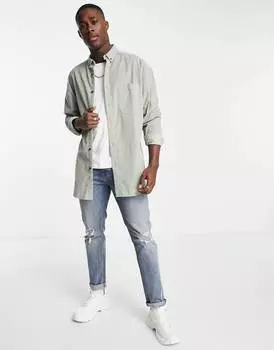 Светло-шалфейная вельветовая рубашка свободного кроя ASOS DESIGN