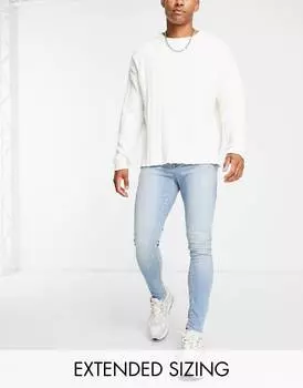 Светло-синие джинсы стрейч ASOS DESIGN