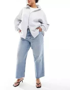 Светло-синие укороченные прямые джинсы ASOS DESIGN Curve