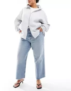 Светло-синие укороченные прямые джинсы ASOS DESIGN Curve