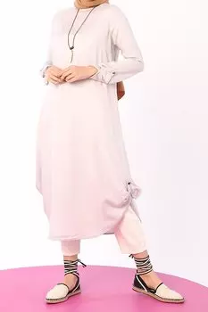 Светло-сиреневое колье с рукавами реглан Вискозная туника ALL DAY