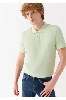 Светло-зеленая футболка-поло Slim Fit/Slim Fit Mavi, зеленый