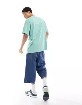 Светло-зеленая футболка свободного кроя LEE с логотипом на спине