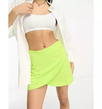 Светло-зеленая мини-юбка с запахом ASOS DESIGN