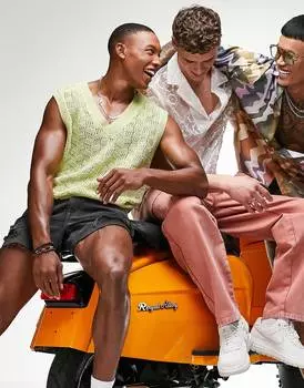 Светло-зеленая укороченная фактурная майка ASOS DESIGN