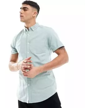Светло-зеленая узкая оксфордская рубашка ASOS, окрашенная в пряжу