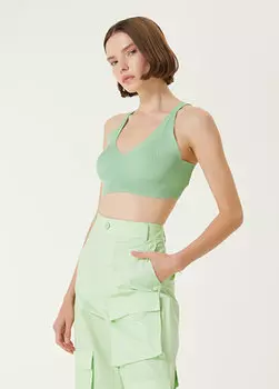 Светло-зеленое трикотажное бюстье с v-образным вырезом Academia