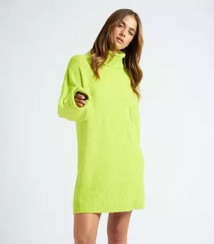 Светло-зеленое вязаное мини-платье Urban Bliss в рубчик с высоким воротником Urban Bliss, светло-зеленый