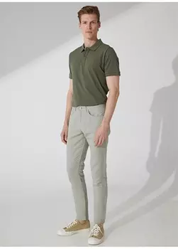 Светло-зеленые мужские брюки узкого кроя с нормальной талией и нормальной талией Pierre Cardin
