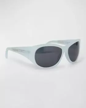 Светло-зеленые овальные солнцезащитные очки Gridley из ацетата Palm Angels, цвет Light Green