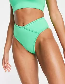 Светло-зеленые плавки бикини ASOS 4505 active с перекрестной деталью спереди