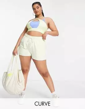 Светло-зеленые тренировочные шорты из джерси ASOS 4505 Curve