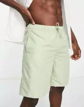 Светло-зеленые удлиненные плавки ASOS DESIGN