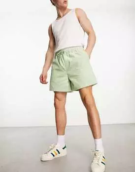 Светло-зеленые укороченные широкие вельветовые шорты ASOS DESIGN