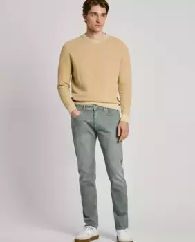 Светло-зеленые зауженные мужские джинсы с эффектом выцветания Pepe Jeans, светло-зеленый