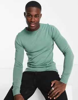 Светло-зеленый джемпер премиум-класса из мериносовой шерсти ASOS DESIGN