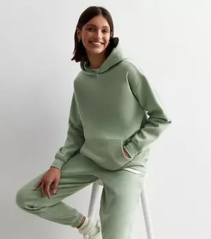 Светло-зеленый худи с карманами спереди New Look, светло-зеленый