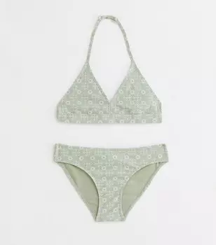 Светло-зеленый комплект бикини с треугольными чашками для девочек New Look, зеленый
