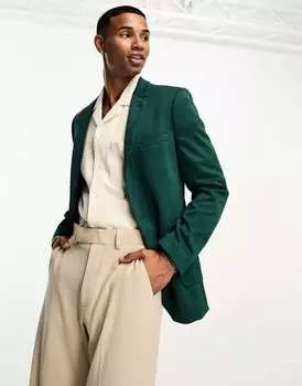 Светло-зеленый супероблегающий пиджак из джерси ASOS DESIGN