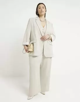 Светло-зеленый свободный блейзер с закатанными рукавами River Island