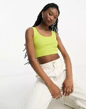 Светло-зеленый вязаный топ-лодочка ASOS