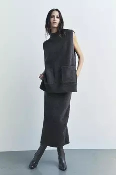 Светло-жилет оверсайз ZARA, серый