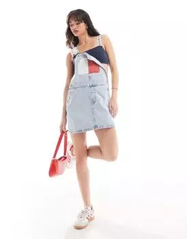Светлое джинсовое платье-комбинезон Tommy Hilfiger