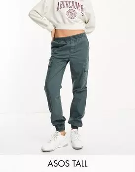 Светлые брюки карго ASOS DESIGN Tall с эластичной нижней кромкой