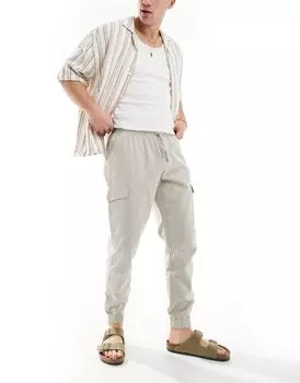 Светлые брюки-карго с эластичной резинкой на талии Brave Soul