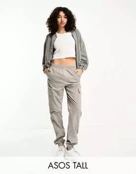 Светлые брюки карго с манжетами ASOS Tall
