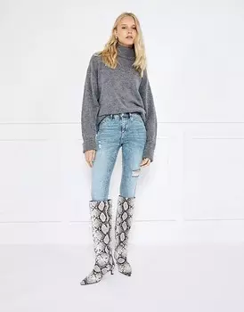 Светлые джинсовые рваные джинсы скинни со средней посадкой River Island