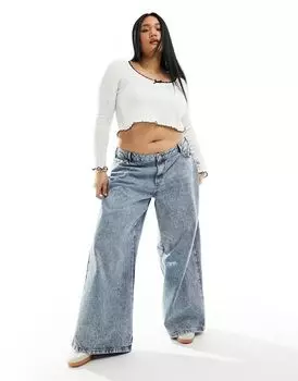 Светлые джинсы Noisy May Curve широкого кроя