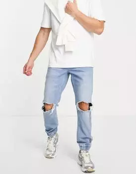 Светлые джинсы скинни ASOS DESIGN с эластичным низом