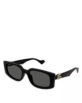 Светлые прямоугольные солнцезащитные очки Gucci GG Generation, 55 мм, черный
