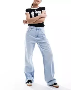 Светлые струящиеся широкие джинсы Stradivarius