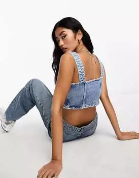 Светлый джинсовый топ с пряжкой Tommy Jeans