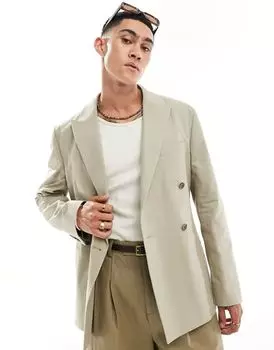 Светлый пиджак узкого кроя ASOS DESIGN