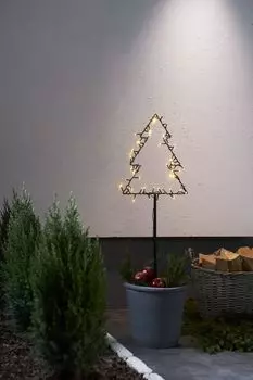 Светодиодная елка Star Trading "Колючая", 60 светодиодов теплого белого цвета, черный