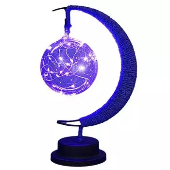 Светодиодная лампа для укладки, железный ночник, 3D-лампа «Волшебная луна», светодиодная лампа «Рамадан», ночник со звездой и луной, декоративная лампа (синий свет) JedBesetzt