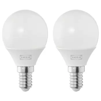 Светодиодная лампа E14 250 лм, круглая опаловая белая, SOLHETTA IKEA