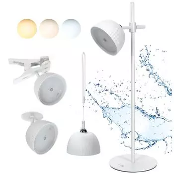 Светодиодная лампа KOBI LISBON 3,5 Вт регулировка цвета света БЕЛАЯ Настольная лампа с зарядкой через USB 4 в 1 Водонепроницаемость согласно IP54, белый