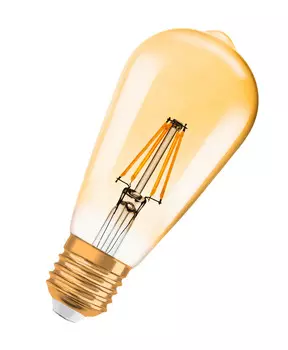 Светодиодная лампочка Osram, 6,4x14,3 см, золотой