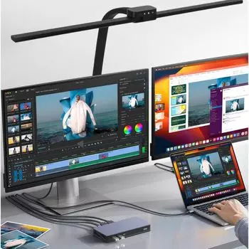 Светодиодная настольная лампа 24 Вт, 80 см, зажимаемая, с регулируемой яркостью, 5 цветовых температур, регулируемая защита глаз, настольная лампа для офиса, чтения, обучения LAMON