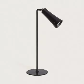 Светодиодная настольная лампа 3W Portable Metal с аккумулятором USB Bysta Black LEDKIA, черный