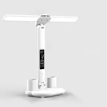 Светодиодная настольная лампа ANTCOOL, многофункциональная настольная лампа с календарем, USB-сенсорный ночник с держателем для ручек, лампа для чтения в спальне Tianpeng, белый