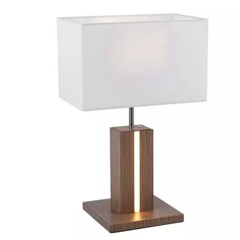 Светодиодная настольная лампа, CCT, с регулировкой яркости, имитация дерева, белая, H 48см etc-shop, белый