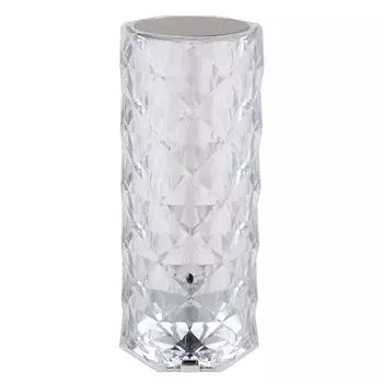 Светодиодная настольная лампа, CCT, сенсорный диммер, кристально чистый, H 21 см Globo Lighting, серебро