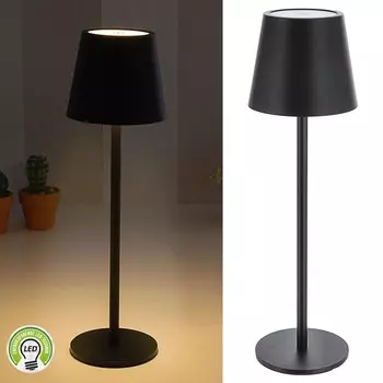 Светодиодная настольная лампа черного цвета 56 светодиодов 11x37см Функция зарядки через USB сенсорная функция плавная регулировка яркости 3 оттенка белого Настольное освещение 45 люмен Cepewa, черный