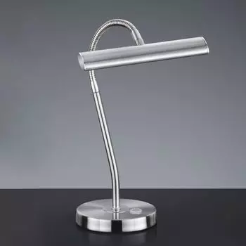 Светодиодная настольная лампа классическая CURTIS никель матовый металл 4 Вт теплый белый настольная лампа гостиная спальня Licht-Erlebnisse, серебро