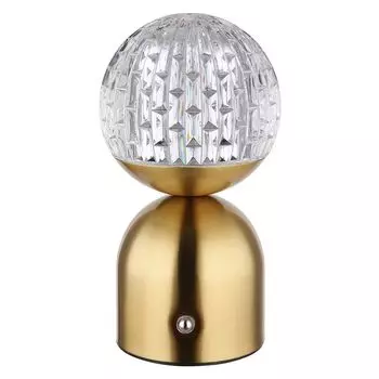 Светодиодная настольная лампа, кристаллы, сенсорный диммер, память, латунь, H 20 см Globo Lighting